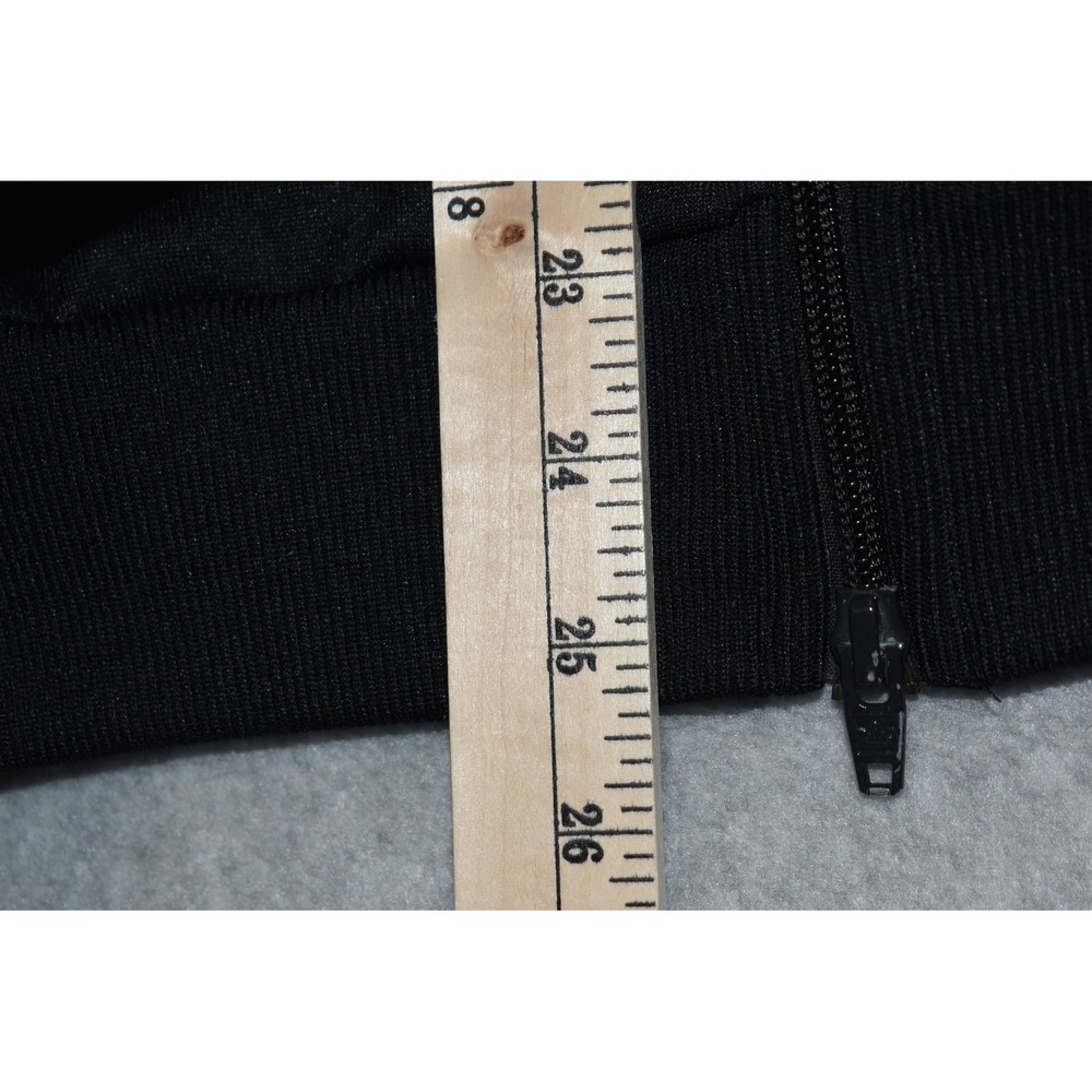Adidas Track Jacket Women Medium Black Full Zip Trefoil 3-Stripe Polyester - Picture 5 of 8